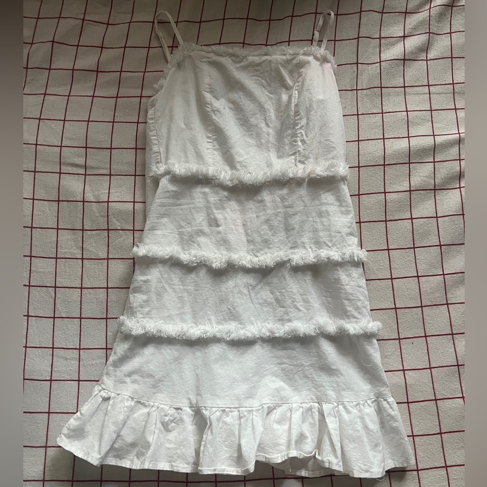 Blue Blush Fringe Mini Dress